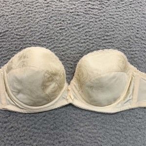 Vintage Smoothie Bra 34C T-Shirt Bra Strapless Cone Ivory Made In USA